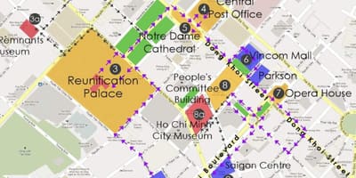 Ho chi minh city walking ტური რუკა