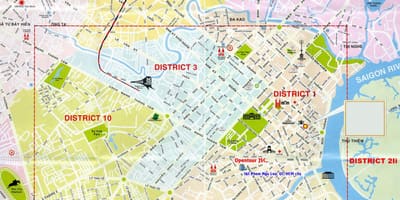 ტურისტული რუკა ho chi minh city რაიონში 1